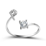 Load image into Gallery viewer, Adjustable Dainty Diamond Letter Initial Ring
