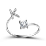 Load image into Gallery viewer, Adjustable Dainty Diamond Letter Initial Ring
