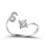 Load image into Gallery viewer, Adjustable Dainty Diamond Letter Initial Ring
