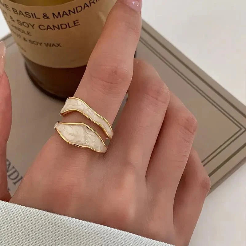 Adjustable luxury gold crevice ring 263073