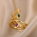 Load image into Gallery viewer, Adjustable Multi Color Water Drop Rings
