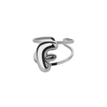 Load image into Gallery viewer, Adjustable Open Band Bubble Letter Initial Ring
