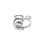 Load image into Gallery viewer, Adjustable Open Band Bubble Letter Initial Ring
