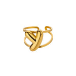 Load image into Gallery viewer, Adjustable Open Band Bubble Letter Initial Ring
