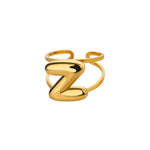 Load image into Gallery viewer, Adjustable Open Band Bubble Letter Initial Ring
