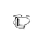 Load image into Gallery viewer, Adjustable Open Band Bubble Letter Initial Ring
