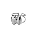 Load image into Gallery viewer, Adjustable Open Band Bubble Letter Initial Ring
