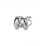 Load image into Gallery viewer, Adjustable Open Band Bubble Letter Initial Ring
