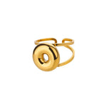 Load image into Gallery viewer, Adjustable Open Band Bubble Letter Initial Ring
