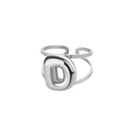 Load image into Gallery viewer, Adjustable Open Band Bubble Letter Initial Ring
