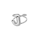 Load image into Gallery viewer, Adjustable Open Band Bubble Letter Initial Ring

