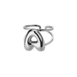 Load image into Gallery viewer, Adjustable Open Band Bubble Letter Initial Ring
