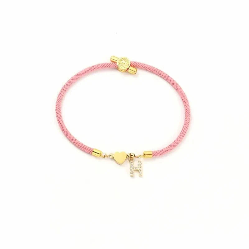 Adjustable shape letter initial bracelets 403366
