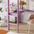 Pink Twin High Loft Bed with Built-in Desk, Rubber Wood Frame, and Safety Guardrail