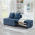 4 in 1 Blue Multifunctional Sofa Bed with Adjustable Backrest