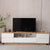 Modern TV Stand For TVs Up To 80 Inch Media Console With Multi-Functional Storage Entertainment Center In White And Natural