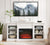 Media Console Table with Large Storage Cabinet and 23 Fireplace Insert for TV Up to 70 Modern TV Stand In White