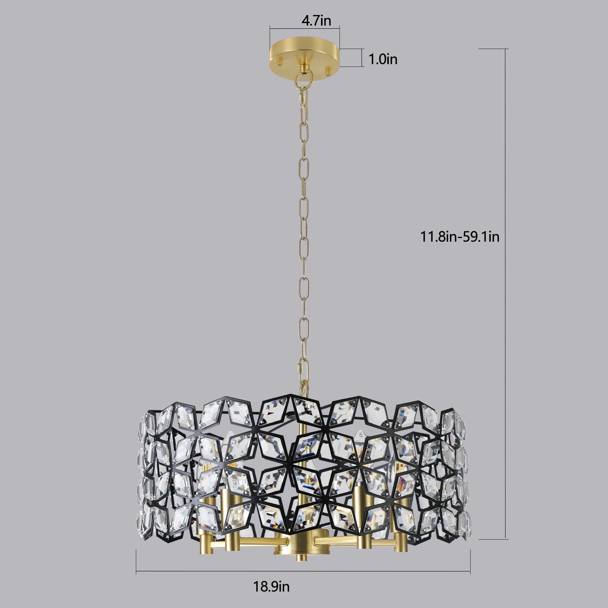 Aestin's 4 Shard Pattern Modern Round Crystal Chandelier