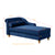 Navy Blue Velvet Chaise Lounge With Storage Compartment