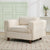 Beige Woven Velvet Oversized Armchair