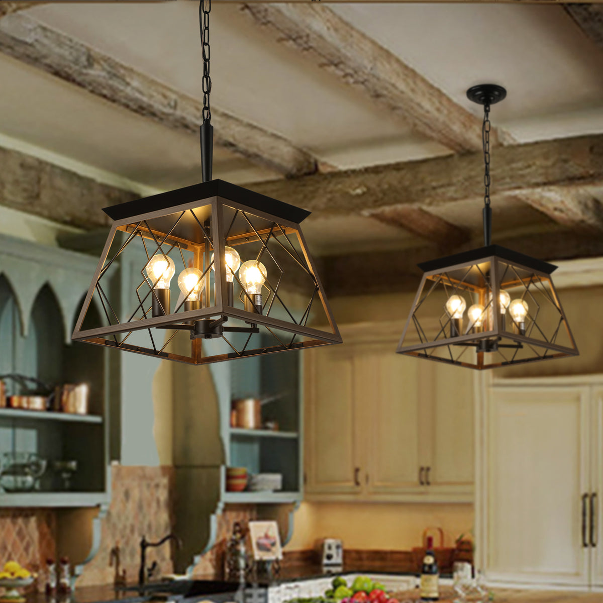 AESTIN'S DECOR Ceiling Light Antique Farmhouse 4-Light Vintage Chandelier