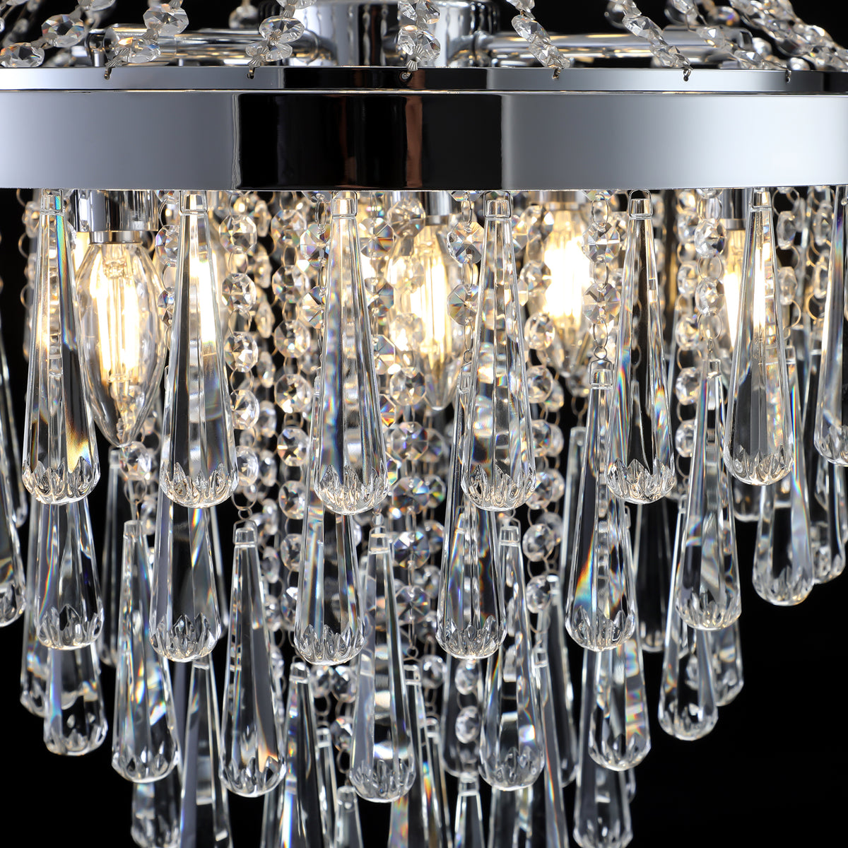 AESTIN'S DECOR Ceiling Light Chromium Color Crystal Chandelier