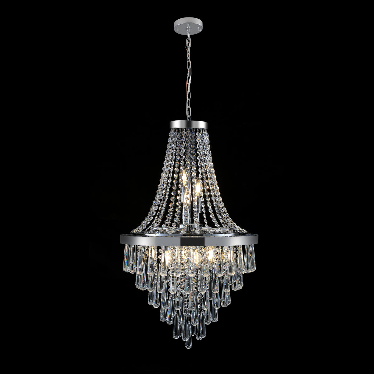 AESTIN'S DECOR Ceiling Light Chromium Color Crystal Chandelier