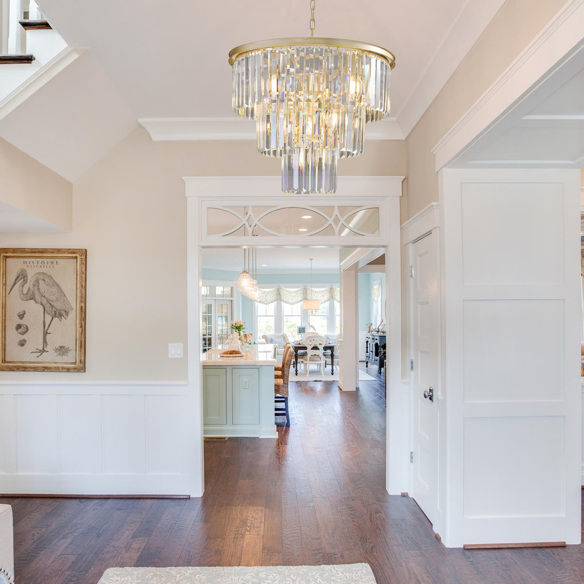 AESTIN'S DECOR Ceiling Light Golden Luxury Crystal Chandelier