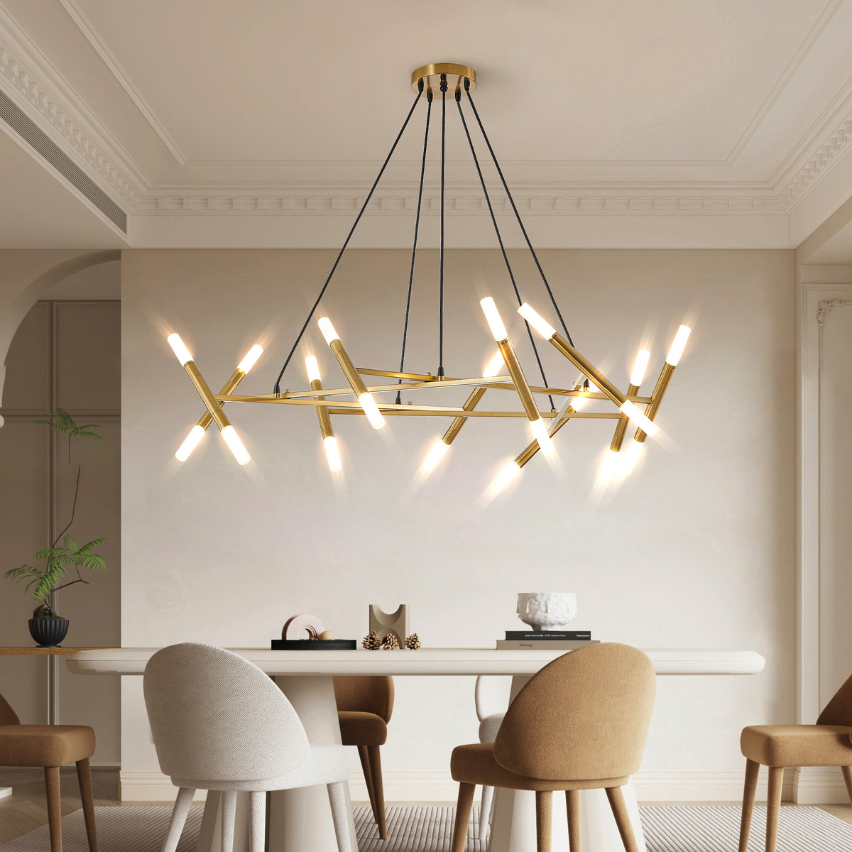 AESTIN'S DECOR Ceiling Light Golden Modern Chandelier Light Fixture