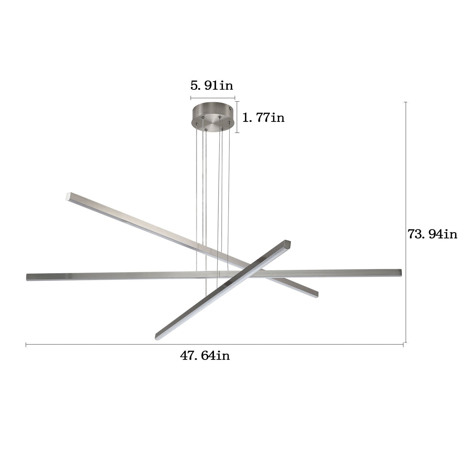 AESTIN'S DECOR Ceiling Light Pendant Lighting Fixture in Silver With Integrated LED