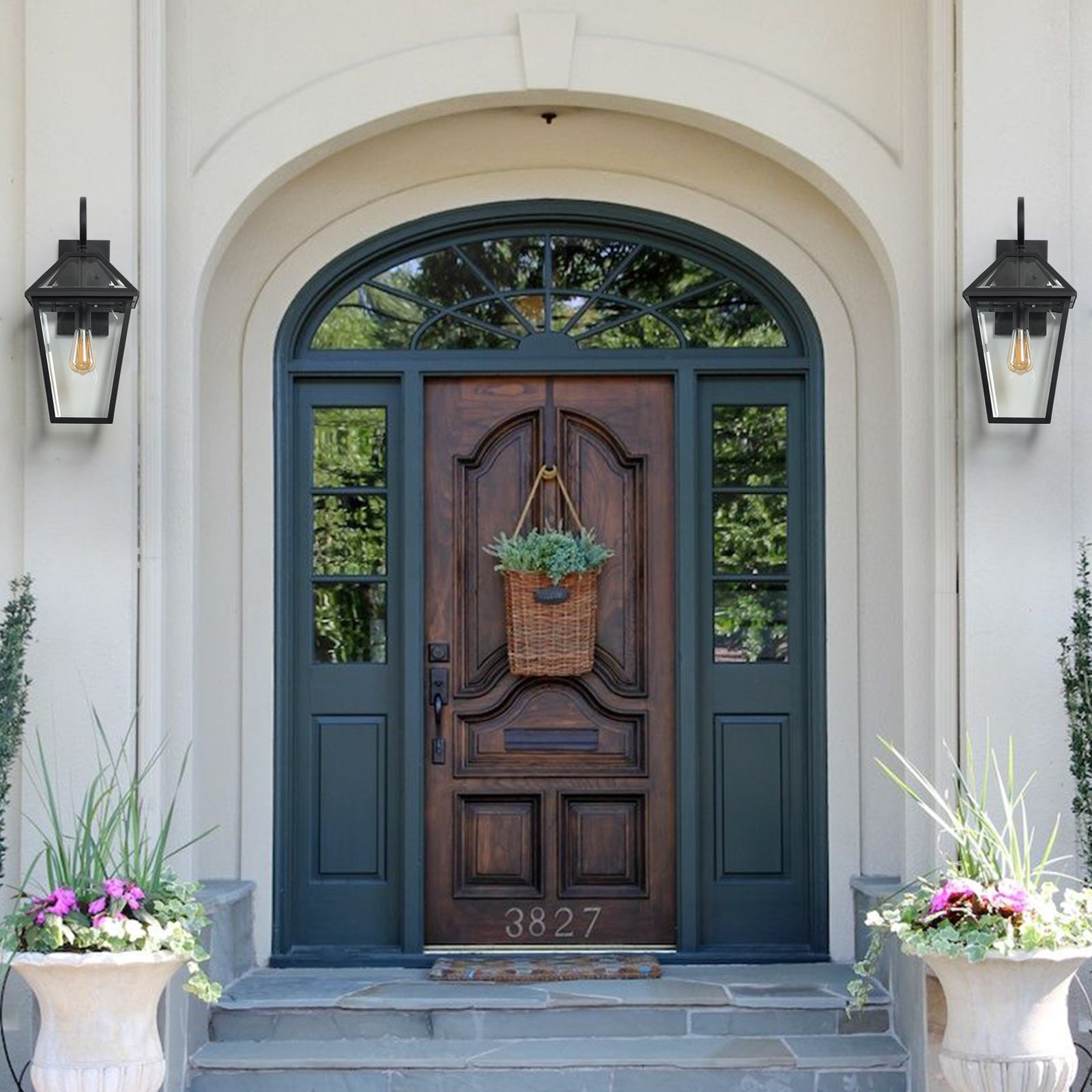 AESTIN'S DECOR Outdoor Light Pair of Outdoor Wall Lamps with Modern Lantern Design