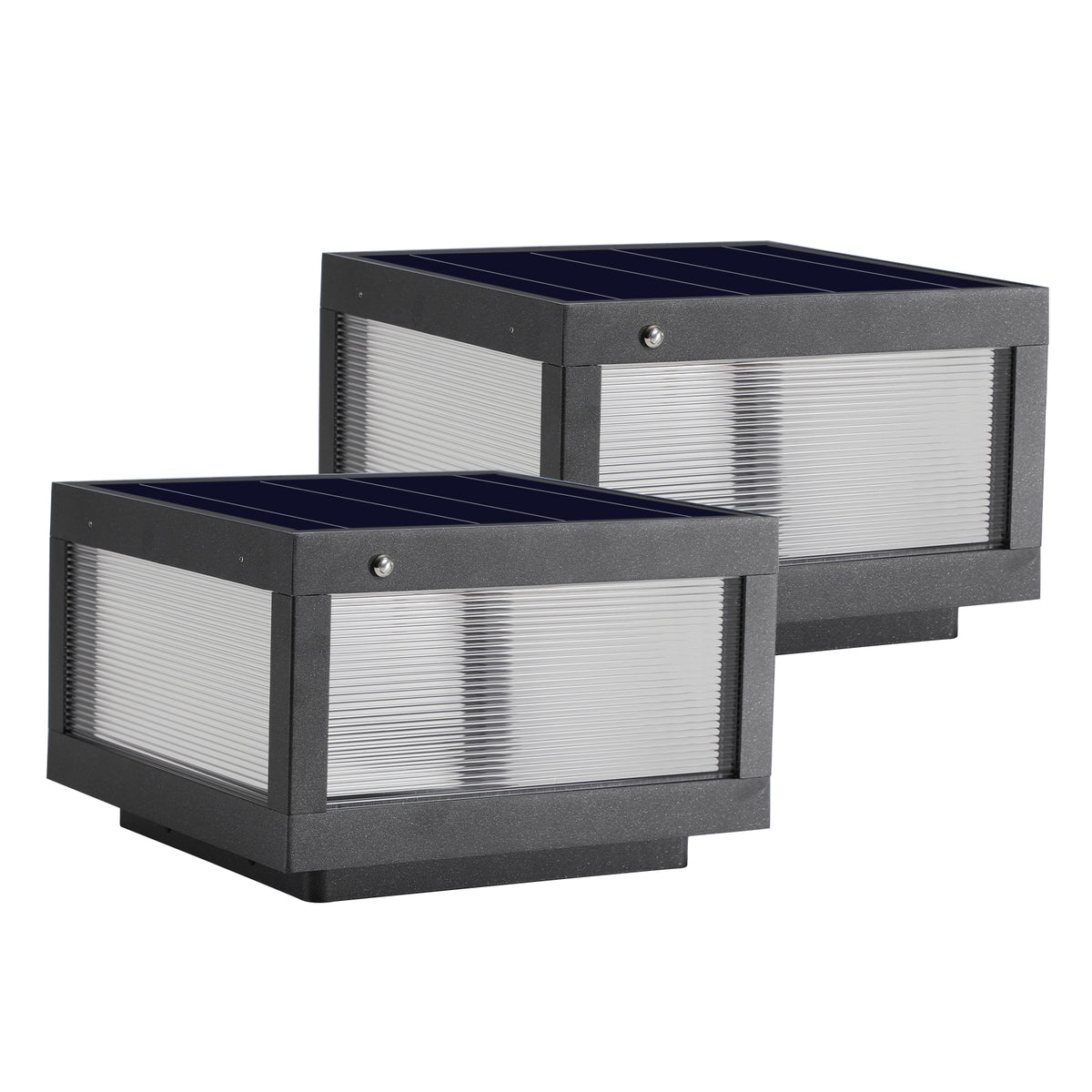 AESTIN'S DECOR Outdoor Light Pair of Solar Wall Lamps With Dimmable LED