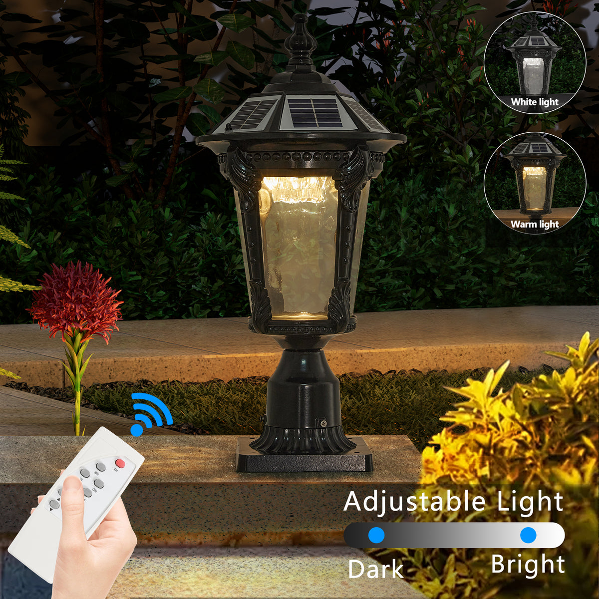 AESTIN'S DECOR Outdoor Light Retro Solar Outdoor Light With Dimmable LED
