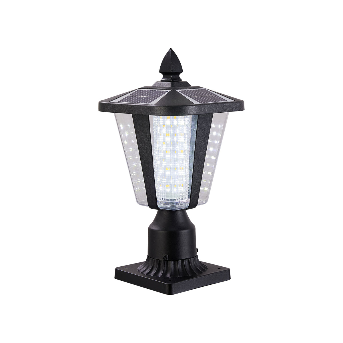 AESTIN'S DECOR Outdoor Light Solar Column Headlight With Dimmable LED