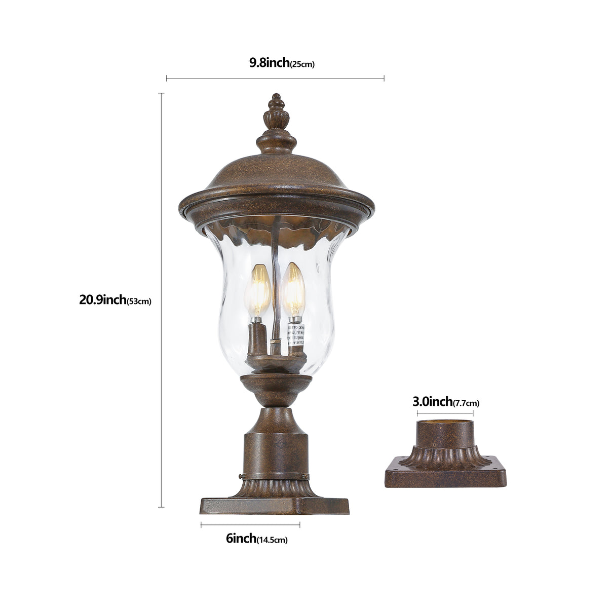 AESTIN'S DECOR Outdoor Light Vintage Outdoor Lamp Post Light in Classic Bronze Finish