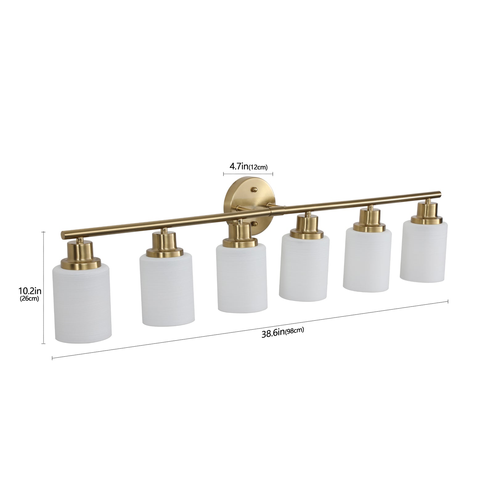 AESTIN'S DECOR Vanity Light 38.6-Inch 6-Light Golden Bathroom Vanity Light Fixture