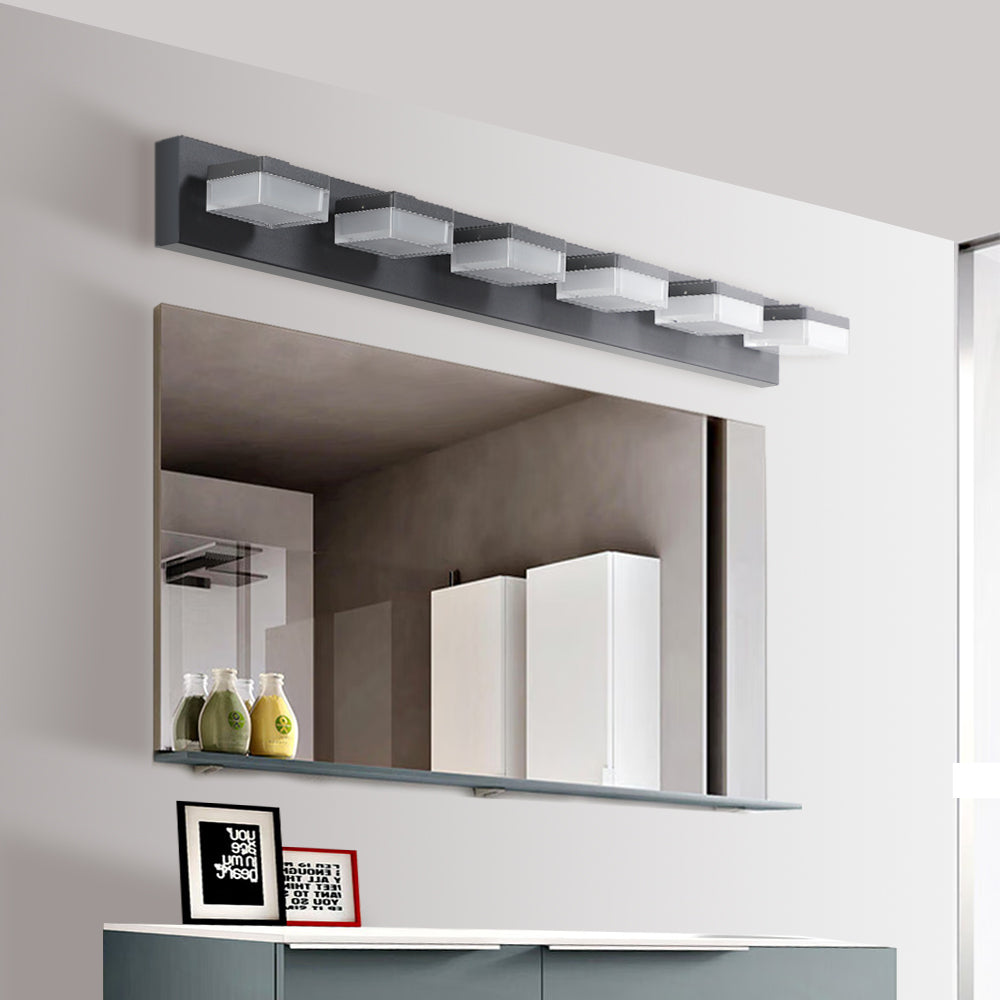 AESTIN'S DECOR Vanity Light Modern 6-Light Black LED Vanity Mirror Light Fixture