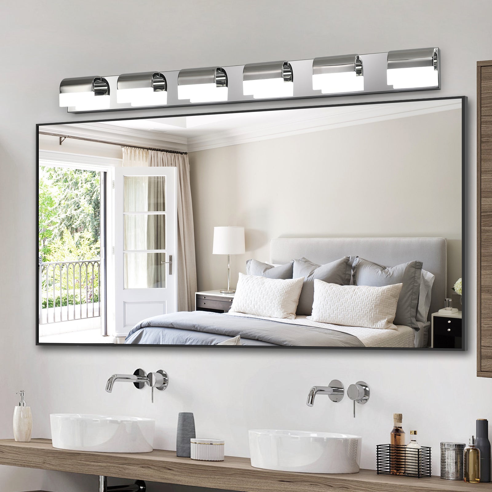 AESTIN'S DECOR Vanity Light Modern Chrome 6-Light LED Vanity Lighting Fixture