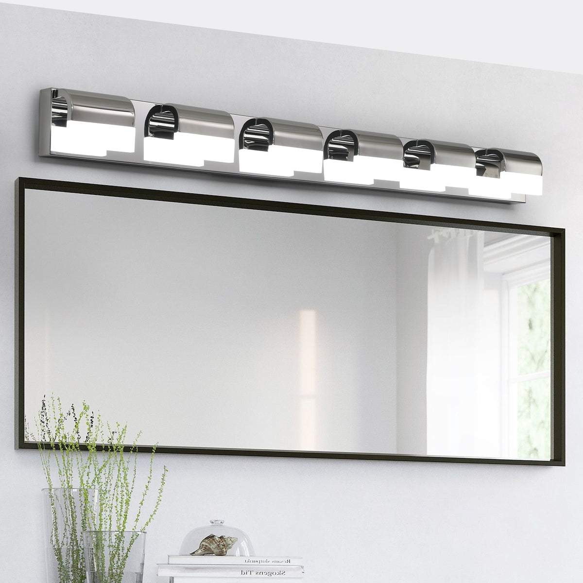 AESTIN'S DECOR Vanity Light Modern Chrome 6-Light LED Vanity Lighting Fixture