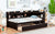 Espresso Tone Twin Bed with L-Shaped Bookcases and Storage Drawers