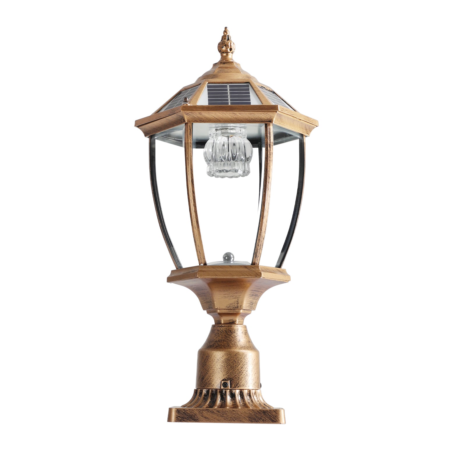 Retro Gold Solar Column Headlights with Dimmable LED