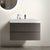 Gray Bathroom Vanity with Sink Large Storage Wall Mounted Floating Design Pre-assembled In Gray