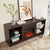 TV Stand Electric Fireplace with Glass Shelves and USB Charging In Espresso