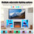 TV Stand Electric Fireplace with Glass Shelves LED Lights Modern Design for TVs up to 62 Inches In White