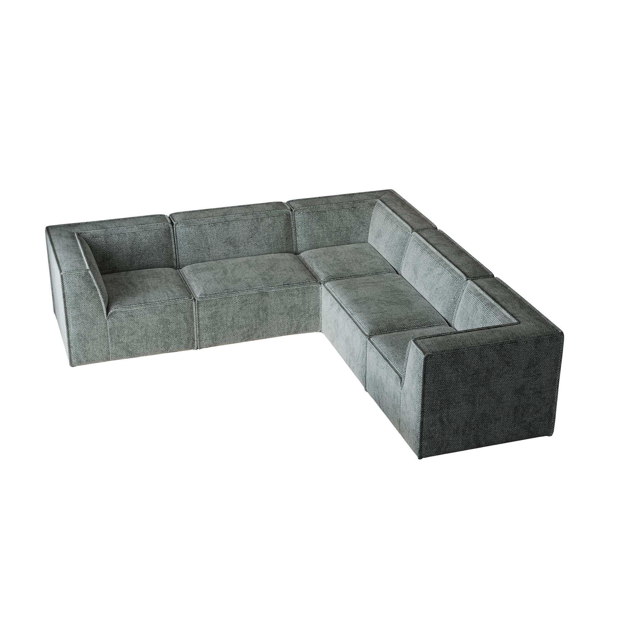 Kinshasa 5-Seat Modular Sofa in Green