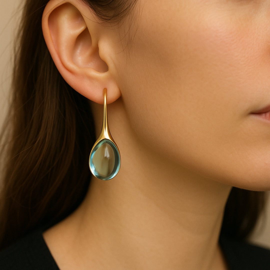 Elegant Crystal Drop Earrings in Gold and Silver