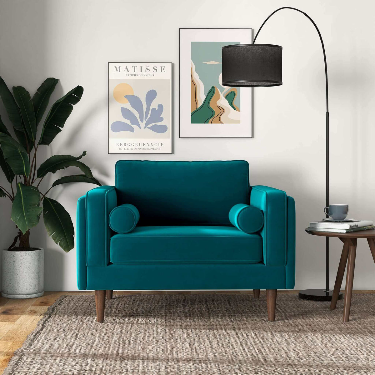 Luxury Teal Velvet Lounge Chair for Stylish Living Spaces