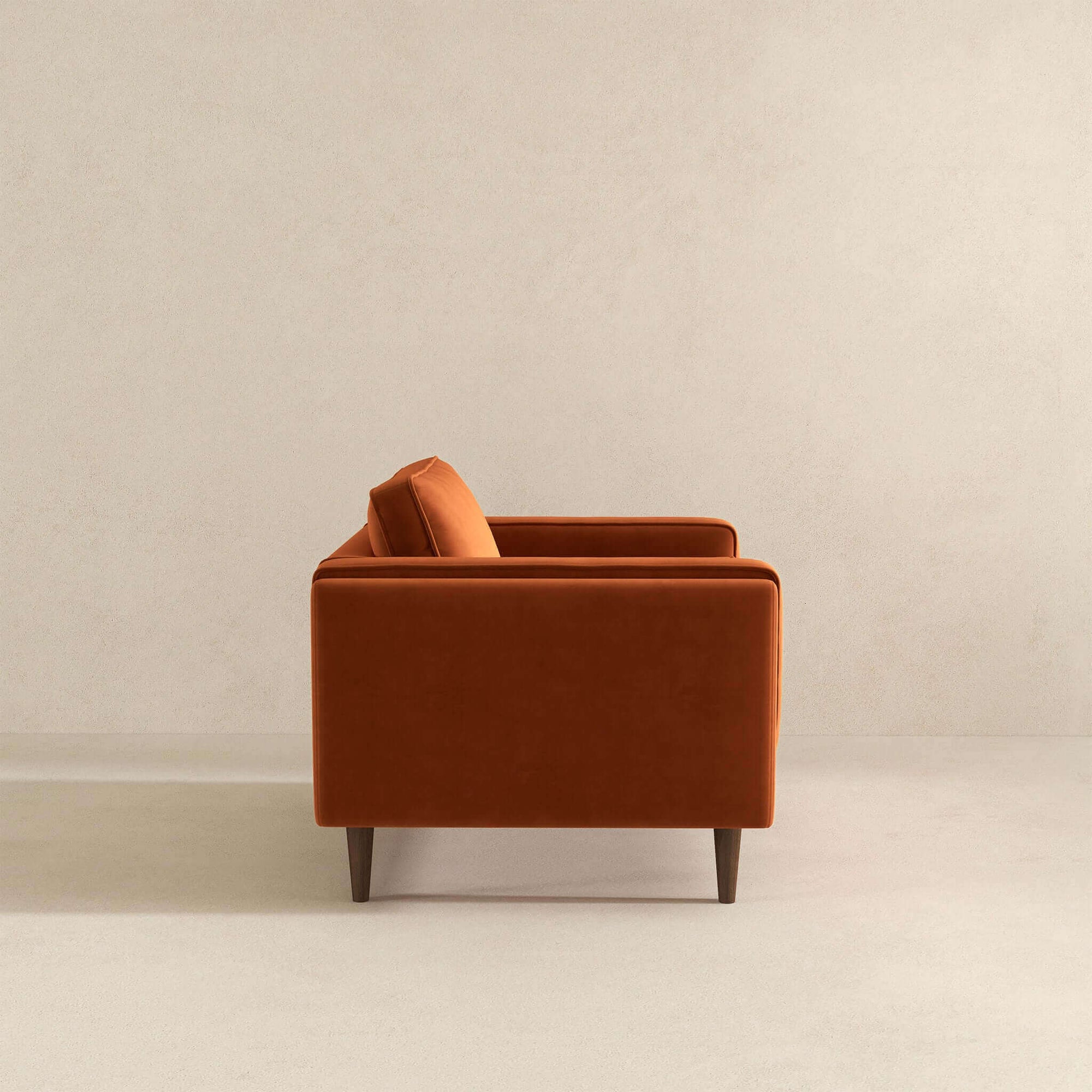 Luxury Burnt Orange Velvet Lounge Chair for Stylish Living Spaces