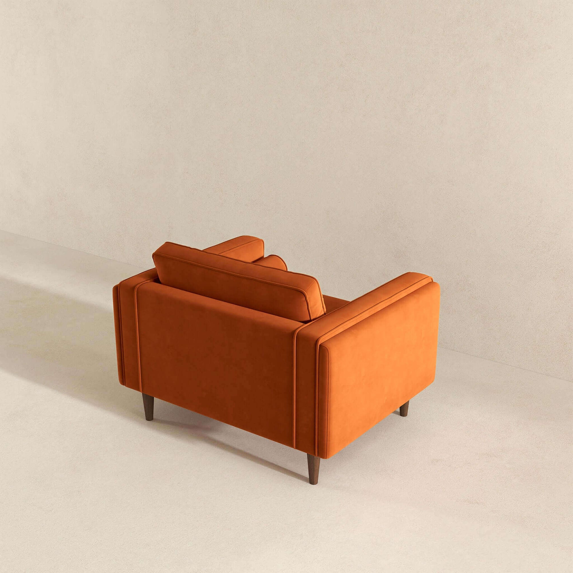 Luxury Burnt Orange Velvet Lounge Chair for Stylish Living Spaces