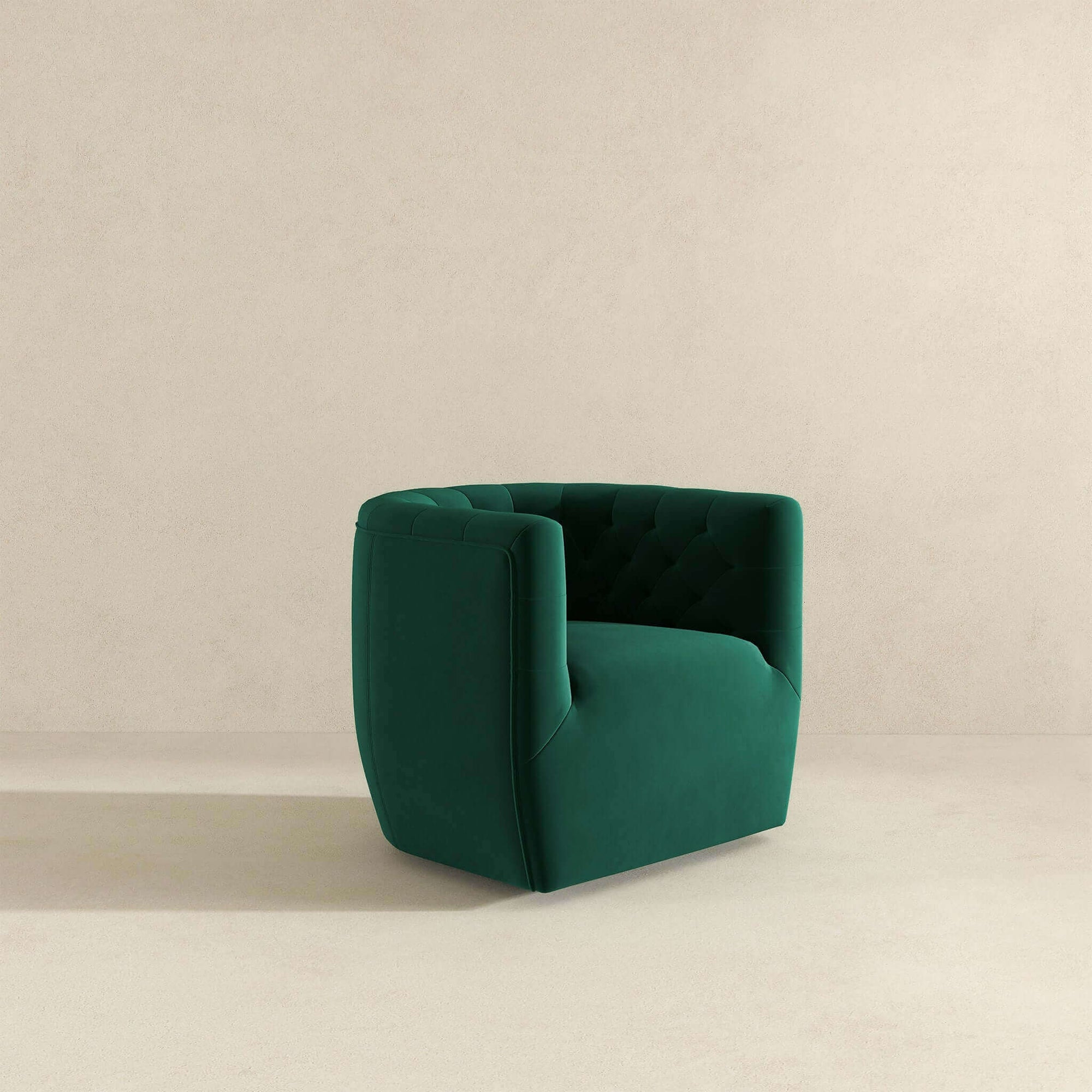 Plush Green Velvet Swivel Chair for Elegant Living Spaces